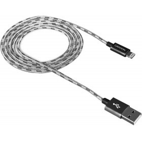 Кабель USB - Lightning, 1м, Canyon CNE-CFI3DG