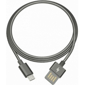 Кабель USB - microUSB, Ritmix RCC-416 Metal Grey