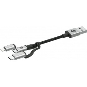 Кабель USB - microUSB/USB Type-C/Lightning, 1м, Mophie 409903220