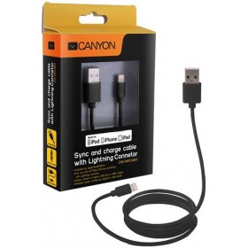Кабель USB - Lightning, 1м, Canyon CNS-MFICAB01B