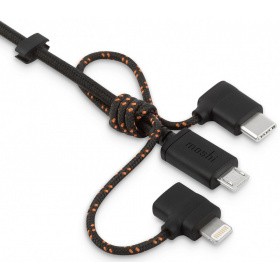 Кабель USB - microUSB/USB Type-C/Lightning, 1м, Moshi 99MO023047