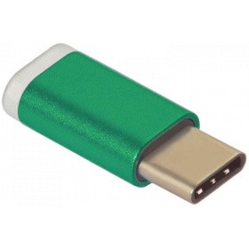Переходник microUSB (F) - USB Type-C, Greenconnect GCR-UC3U2MF-Green