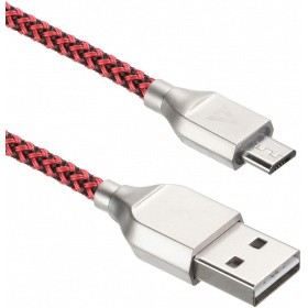 Кабель USB - microUSB, 1м, ACD ACD-U927-M1R Black/Red