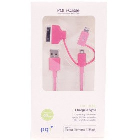 Переходник USB - microUSB/Lightning/30-pin, 0.9м, PQI PQI-iCABLE-MULTIPLUG-PK