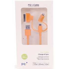 Кабель USB - microUSB/Lightning/30-pin, 0.9м, PQI PQI-iCABLE-MULTIPLUG-OR