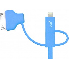 Кабель USB - microUSB/Lightning/30-pin, 0.9м, PQI PQI-iCABLE-MULTIPLUG-BL